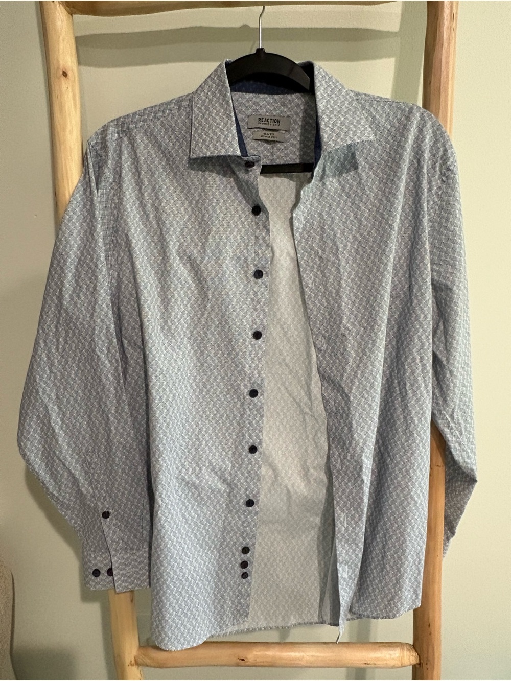 Kenneth Cole Light Blue Geometric Button-Down Shirt